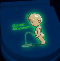 Glow in the dark fluorescerende wc sticker