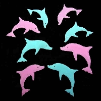 Dolfijnen gekleurd glow in the dark